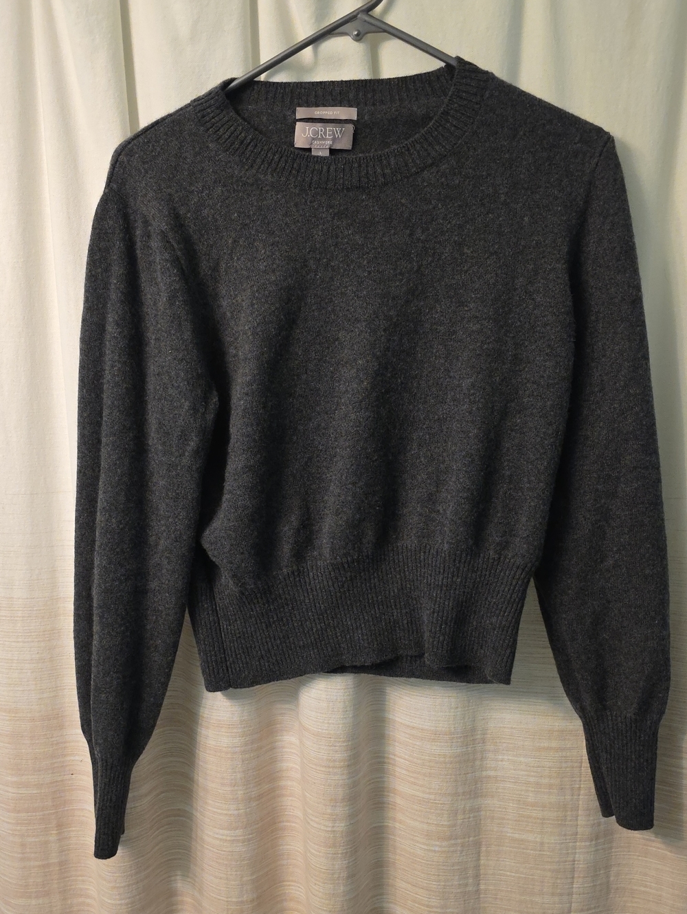 J. Crew Dark Charcoal Cashmere Crewneck Sweater